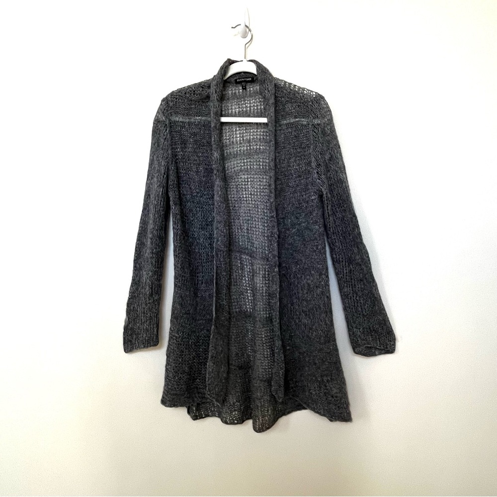 Eileen Fisher Gray Open Front Cardigan